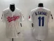 Men's Los Angeles Dodgers #11 Roki Sasaki White Game Stitched Baseball Jersey