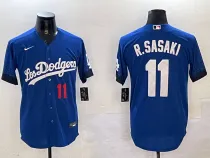 Men's Los Angeles Dodgers #11 Roki Sasaki Royal City Connect Game Jersey