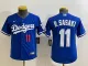 Youth Los Angeles Dodgers #11 Roki Sasaki Blue Game Stitched Baseball Jersey