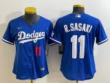 Women Los Angeles Dodgers #11 Roki Sasaki Blue Game Stitched Baseball Jersey