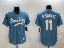 Copy Men's Los Angeles Dodgers #11 Roki Sasaki Blue Mexico With World Series Patch Jersey