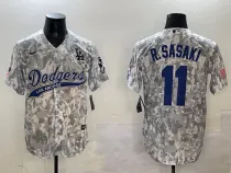 Men's Los Angeles Dodgers #11 Roki Sasaki Camo Stitched Baseball Jersey