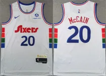 Men's Philadelphia 76ers #8 Paul George Red Statement Edition Stitched Jersey