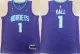Men's Charlotte Hornets #1 LaMelo Ball Purple Stitched Basketball Jersey