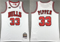 NBA Chicago Bulls #33 Pippen White Throwback Jersey