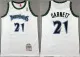 Men's Minnesota Timberwolves #21 Kevin Garnett White 1997-98 Throwback Stitched Jersey