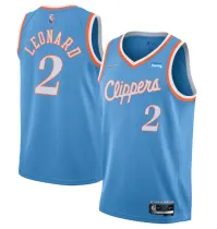 Men's Los Angeles Clippers #2 Kawhi Leonard 2021/22 City Edition Light Blue 75th Jersey