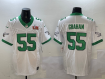 Men's Philadelphia Eagles #55 Graham White 2025 Super Bowl LIX Patch Vapor Jersey