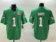Men's Philadelphia Eagles #1 Jalen Hurts Green 2025 Super Bowl LIX Patch Vapor Jersey