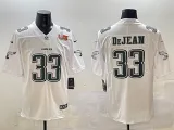 Men's Philadelphia Eagles #33 Cooper DeJean White 2025 Super Bowl LIX Patch Fashion Vapor Jersey
