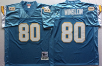 NFL San Diego Chargers Blue #80 Winslow Light Blue Throwback Jersey