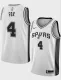 Men's San Antonio Spurs #4 De'Aaron Fox White 2024-25 Association Edition Stitched Jersey