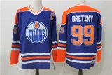 Men's Edmonton Oilers #99 Wayne Gretzky Royal Throwback CCM Stitched NHL Jersey