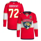 Men's Florida Panthers #72 Sergei Bobrovsky Red Home 2024 Stanley Cup Champions Jersey