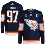 Men's Edmonton Oilers #97 Connor McDavid Navy 2024 Stanley Cup Final Patch Reverse Jersey