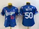 Women MLB Los Angeles Dodgers #50 Betts Royal 2025 Tokyo Series Limited Stitched Jersey