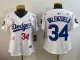 Women MLB Los Angeles Dodgers #34 Toro Valenzuela White 2025 Tokyo Series Limited Stitched Jersey