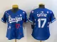 Women MLB Los Angeles Dodgers #17 Shohei Ohtani Royal 2025 Tokyo Series Limited Stitched Jersey