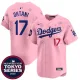 Men's Los Angeles Dodgers #17 Shohei Ohtani Pink 2025 Tokyo Series Limited Stitched Jersey