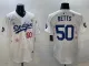Men's Los Angeles Dodgers #50 Mookie Betts White 2025 Tokyo Series Limited Stitched Jersey
