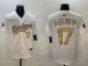 Men's Los Angeles Dodgers #17 大谷翔平 White 2025 Gold Collection Limited Stitched Jersey