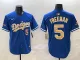 Men's Los Angeles Dodgers #5 Freddie Freeman Royal 2025 Gold Collection Limited Stitched Jersey