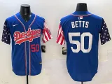 Men's Los Angeles Dodgers #50 Mookie Betts Royal Limited Stitched Jersey