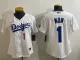 Women Los Angeles Dodgers #1 Dad White Nike Game Jersey