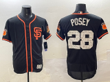 MLB San Francisco Giants #28 Buster Posey Black Flex Base Elite Jersey