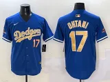 Men's Los Angeles Dodgers #17 Shohei Ohtani Royal 2025 Gold Collection Limited Stitched Jersey