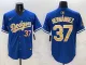 Men's Los Angeles Dodgers #37 Teoscar Hernández Royal 2025 Gold Collection Limited Jersey