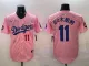 Men's Los Angeles Dodgers #11 佐々木朗希 Pink 2025 Tokyo Series Limited Stitched Jersey