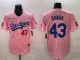 Men's Los Angeles Dodgers #43 Anthony Banda Pink 2025 Tokyo Series Limited Stitched Jersey