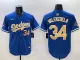 Men's Los Angeles Dodgers #34 Fernando Valenzuela Royal 2025 Gold Collection Limited Jersey