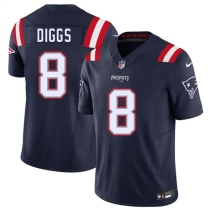 Men's New England Patriots #8 Stefon Diggs Navy 2025 F.U.S.E. Vapor Limited Jersey