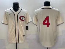 Men's Chicago Cubs #4 Pete Crow-Armstrong Cream Field of Dreams Jersey