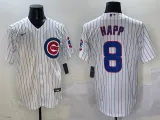 Men's Chicago Cubs #8 Ian Happ White Cool Base Stitched Baseball Jersey