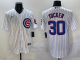 Men's Chicago Cubs #30 Tucker White Cool Base Stitched Baseball Jersey
