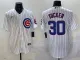Men's Chicago Cubs #30 Tucker White Cool Base Stitched Baseball Jersey
