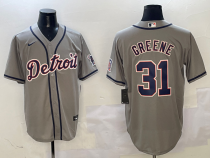 Men's Detroit Tigers #31 Riley Greene Grey Nike Game Stitched Jersey