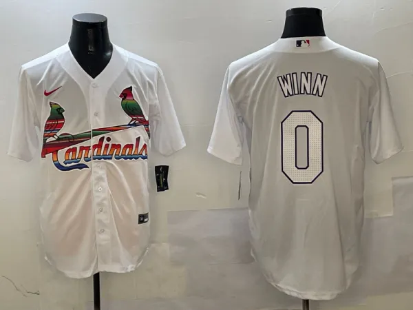 Men's St. Louis Cardinals #0 Masyn Winn White Jersey