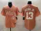 Men's Atlanta Braves #13 Ronald Acuña Jr. Peach 2024 Atliens & Peach With Outkast Patch Vapor Jersey