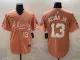 Men's Atlanta Braves #13 Ronald Acuña Jr. Peach 2024 Atliens & Peach With Outkast Patch Vapor Jersey