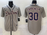Men's Detroit Tigers #30 Kerry Carpenter Grey Nike Game Stitched Jersey