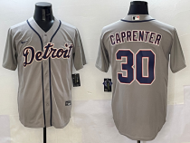 Men's Detroit Tigers #30 Kerry Carpenter Grey Nike Game Stitched Jersey
