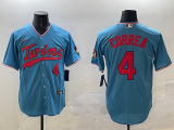 MLB Minnesota Twins #4 Correa Blue Game Nike Jersey