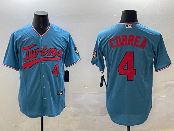 MLB Minnesota Twins #4 Correa Blue Game Nike Jersey