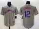 Men's New York Mets #12 Francisco Lindor Grey Stitched Baseball Jersey