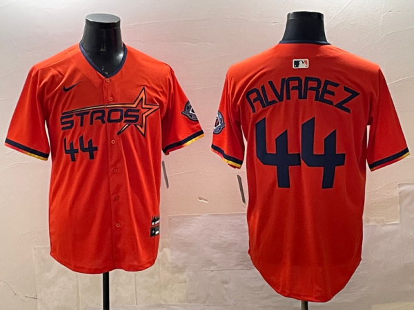 Men's Houston Astros #44 Yordan Alvarez Orange 2025 City Connect Limited Stitched Baseball Jersey