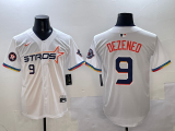 Men's Houston Astros #9 Zach Dezenzo White 2025 City Connect With Texas Patch Jersey